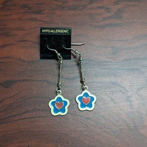 vintage flower dangle earrings